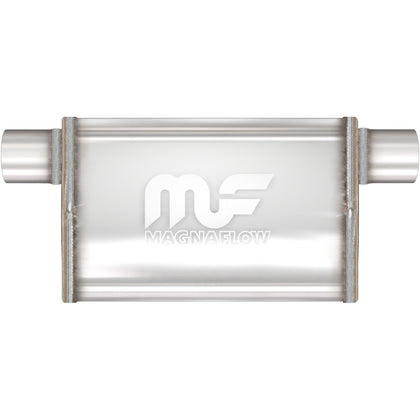 MagnaFlow 4 in. x 9 in. x 11 in. Oval Straight-Through Performance Exhaust Muffler Offset/Offset Same Side